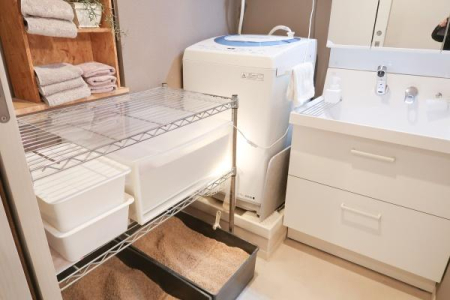 洗面台・洗面所 洗濯機置場も余裕のあるサイズです。